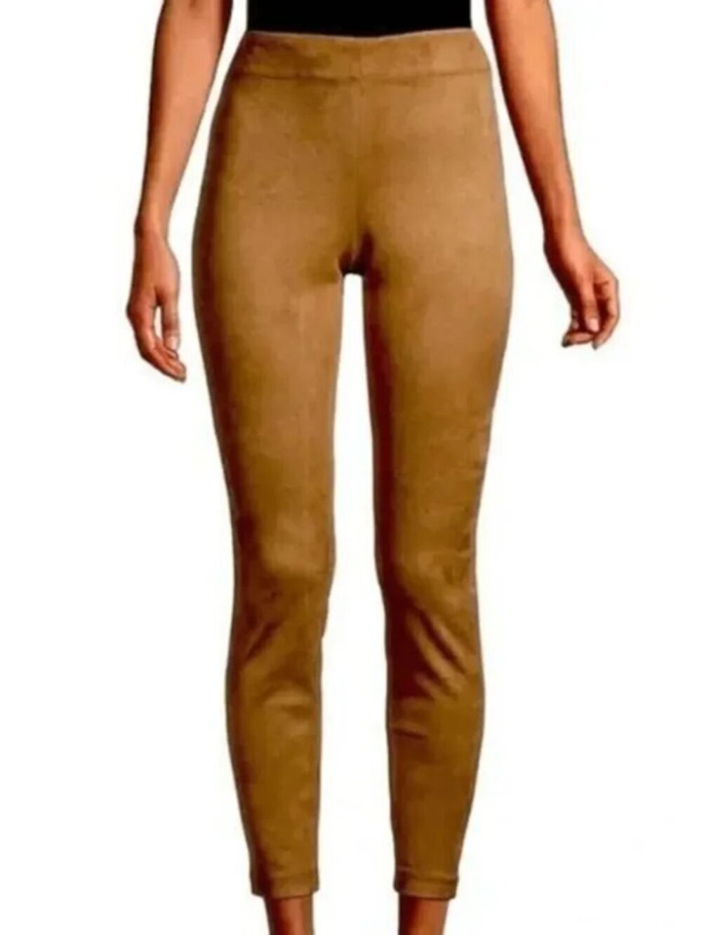 Max Studio Faux Leather Vicuna Stretch Leggings Size Large